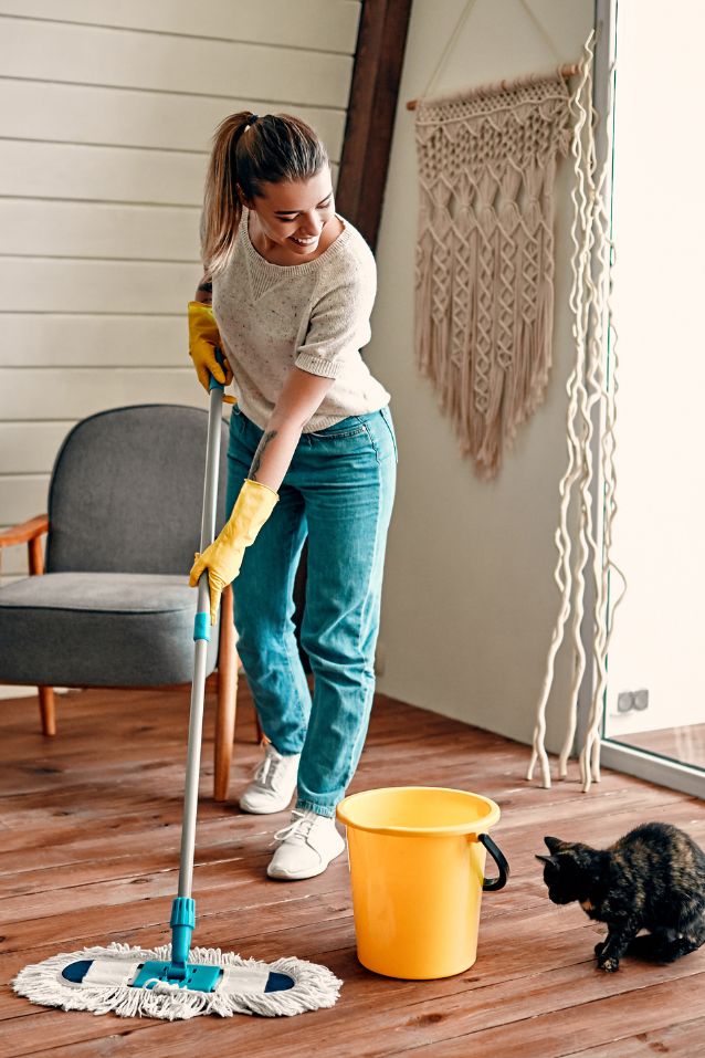 caregiver cleaning