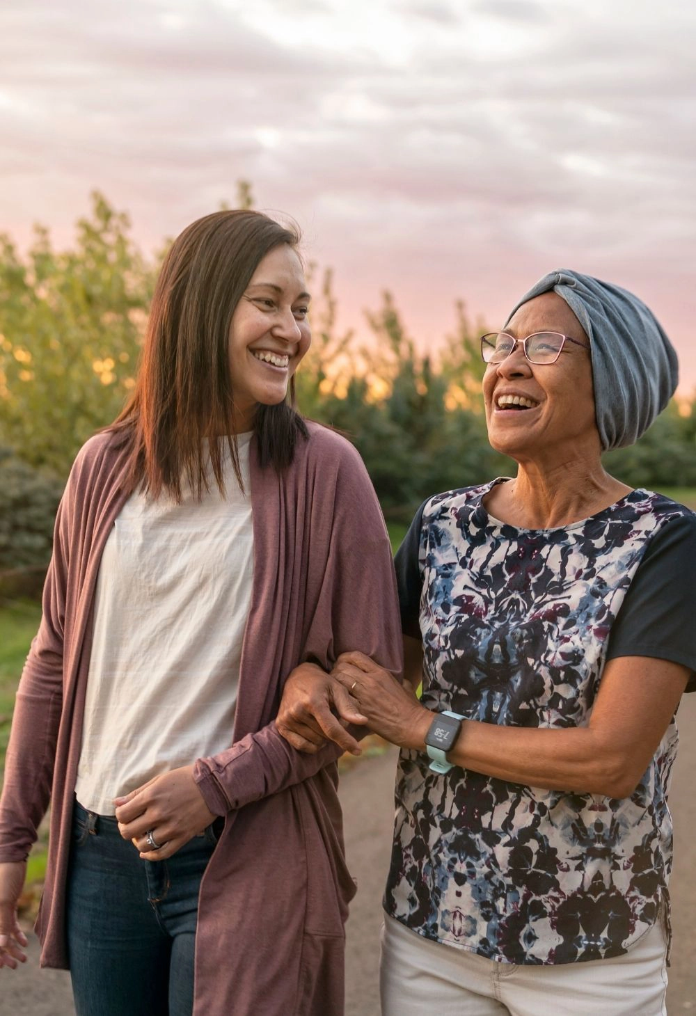 caregiver walking with senior 3