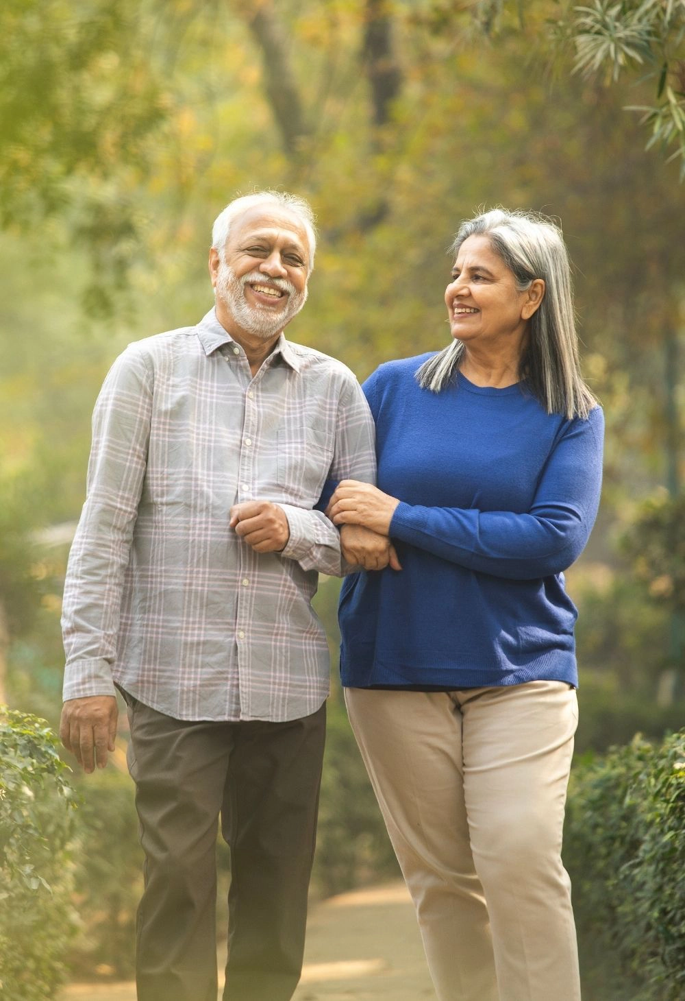 caregiver walking with senior