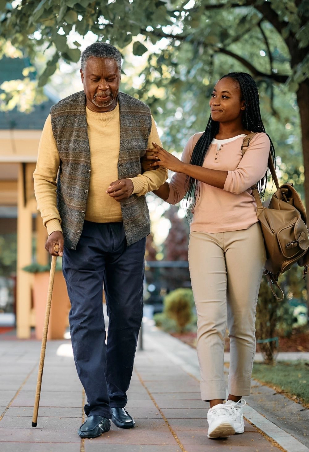 walking with senior