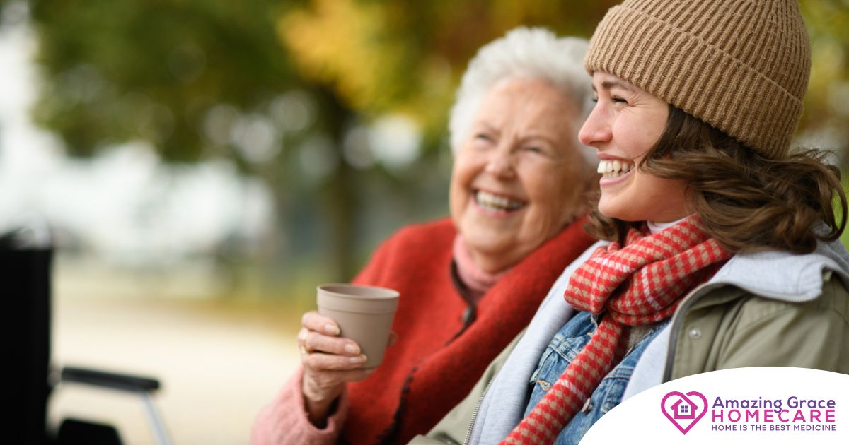 A caregiver enjoys a day of private duty care