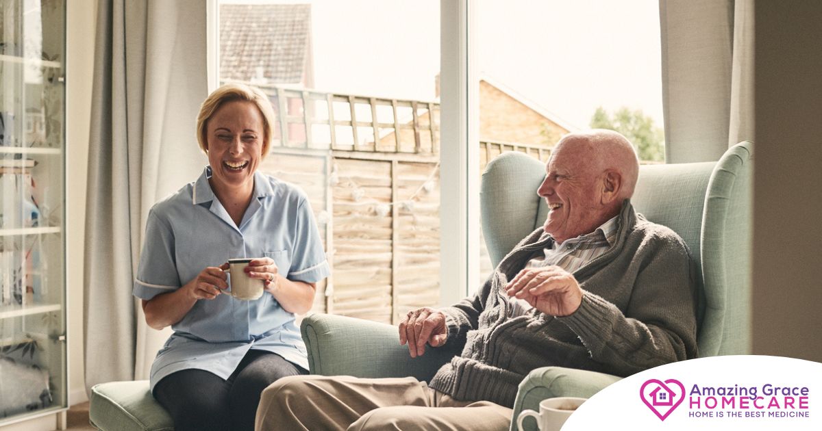 A caregiver provides Memory Care at Home to a senior