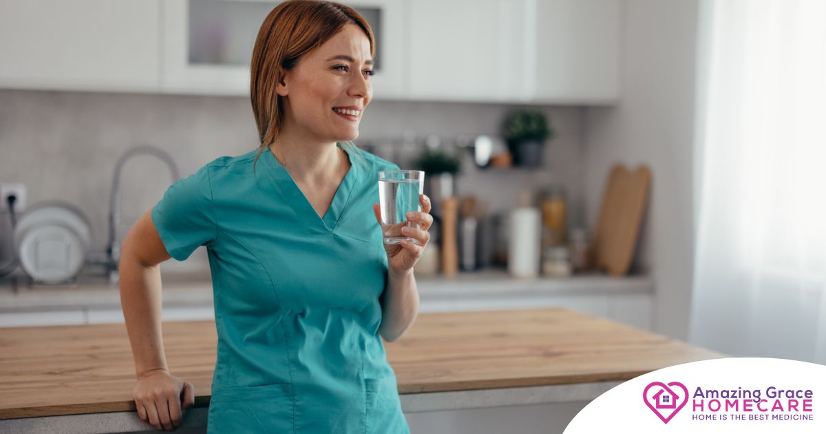 A home care aide in her daily routine.